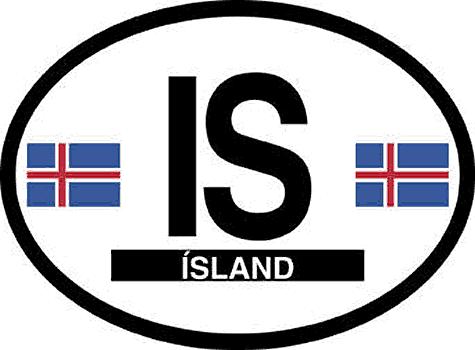 Iceland Oval Auto Decal